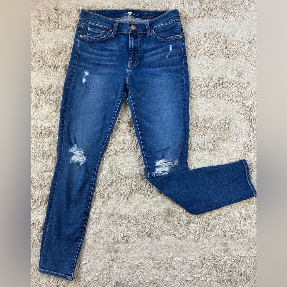 7 For All Mankind Women’s 7 FAM The Ankle Skinny Blue Jean 29